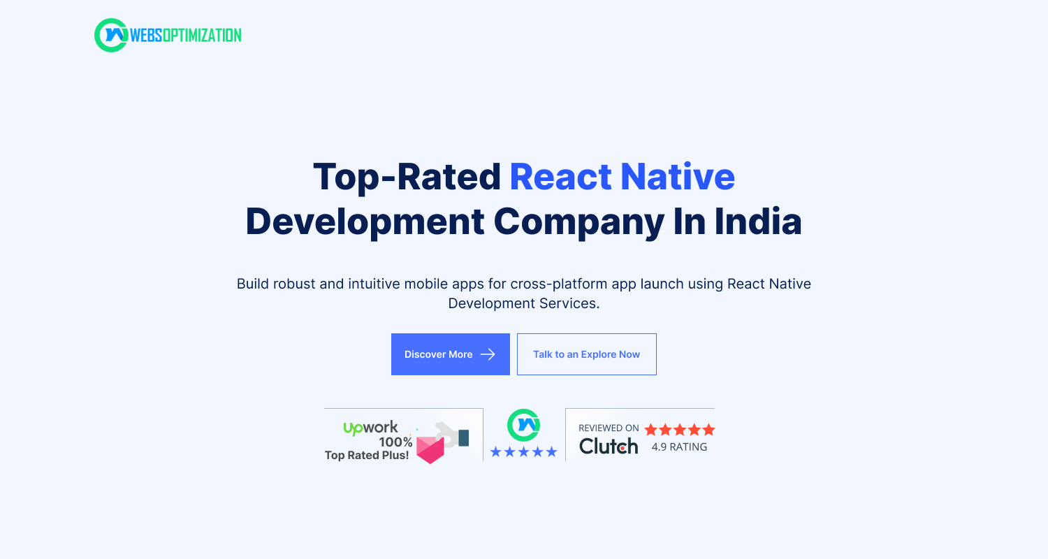 Expert React Native App Development Company - WebsOptimization